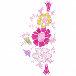 Flowers And Tree Embroidery Design 4